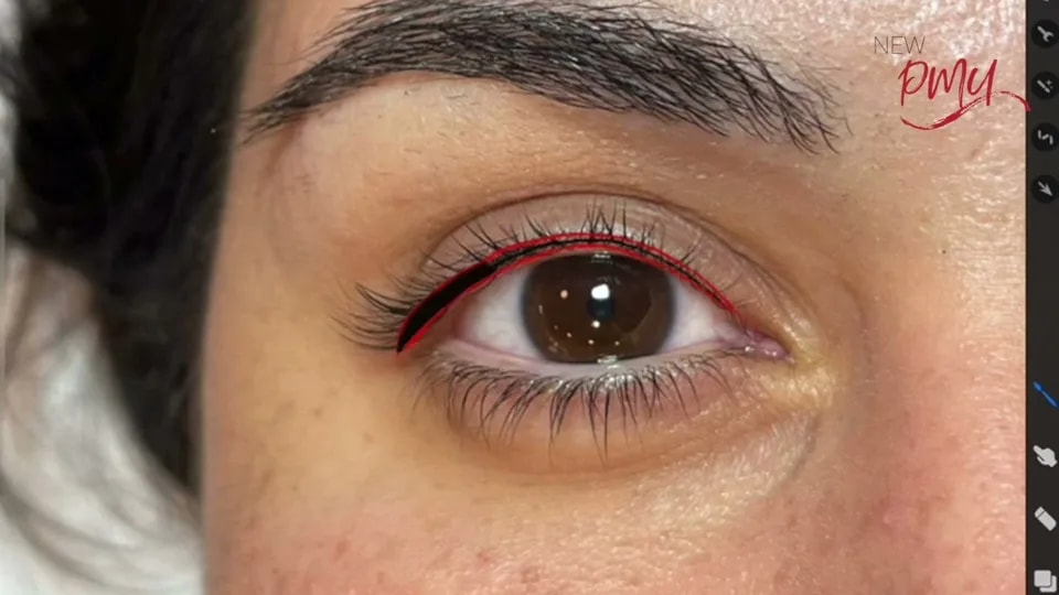 Lash enhancement technique: where to fill in (iPad demo)