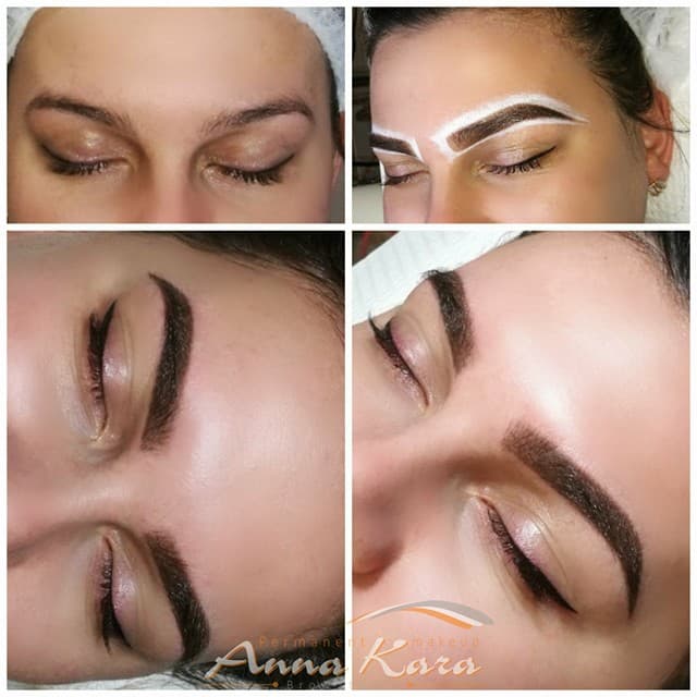 ombre, eyebrows permanent makeup shape
