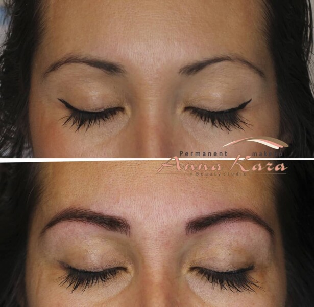 Permanent makeup before and after by Anna Kara, San Diego