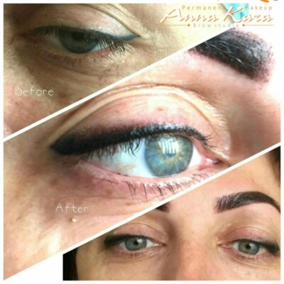 Permanent makeup before and after by Anna Kara, San Diego