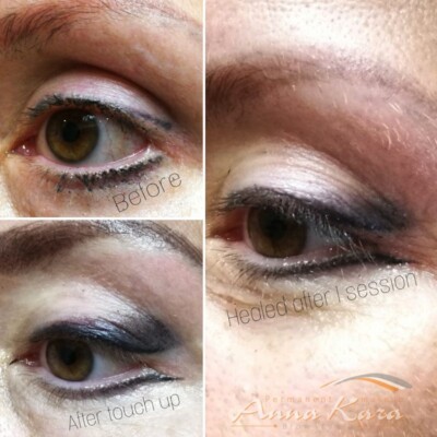 Permanent makeup before and after by Anna Kara, San Diego