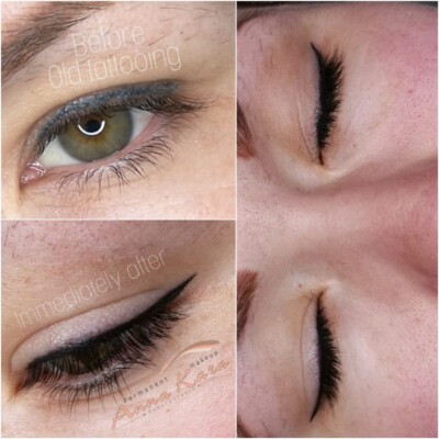 Permanent makeup before and after by Anna Kara, San Diego